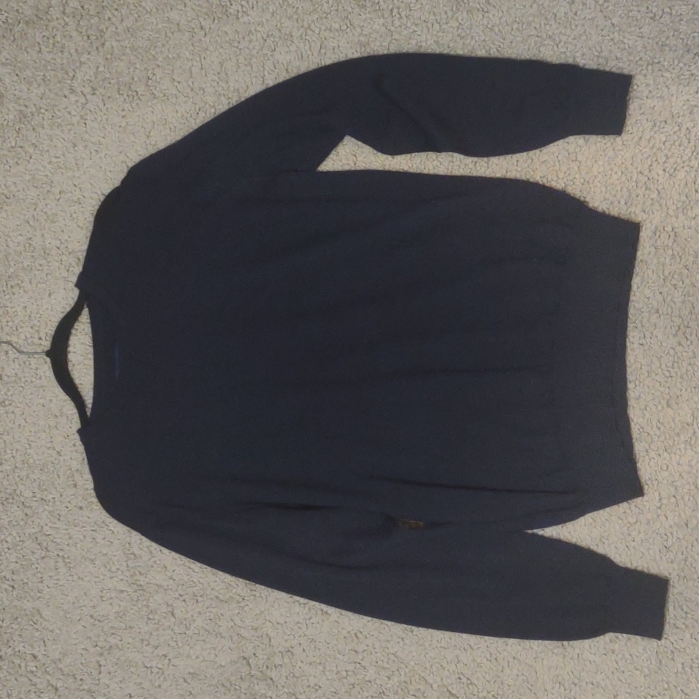 Mens large lightweight wool sweater navy blue